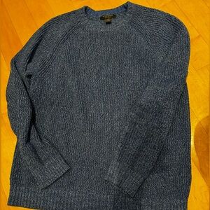 Blue Cotton Knit Sweater